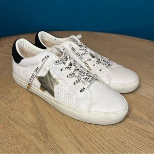 Vintage Havana Gadol Leather Distressed White Gold Multi Sneakers Womens Size 10